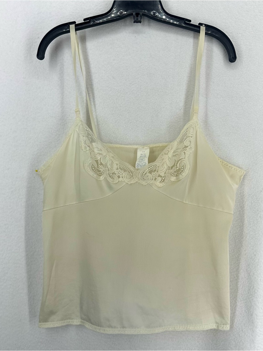 Vintage JCPenney Ivory Lace Nylon Camisole Tank Top Womens 38/16 Large
